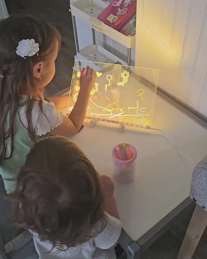 Led Creative Board With Colors, Light Up Acrylic Message Board, Glowing Acrylic Dry Erase Board With Light