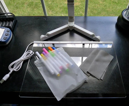 Led Creative Board With Colors, Light Up Acrylic Message Board, Glowing Acrylic Dry Erase Board With Light
