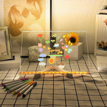 Led Creative Board With Colors, Light Up Acrylic Message Board, Glowing Acrylic Dry Erase Board With Light